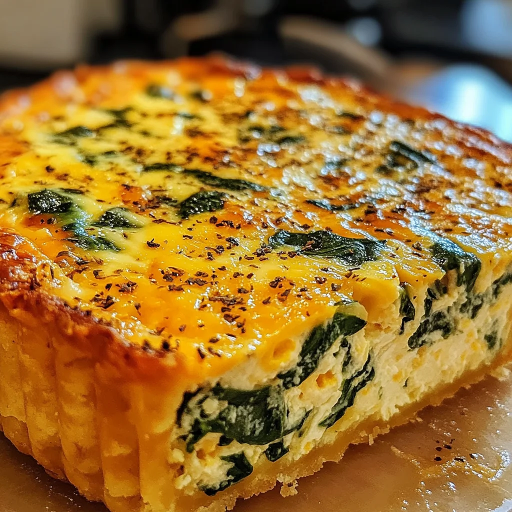 Cottage Cheese and Spinach Crustless Quiche