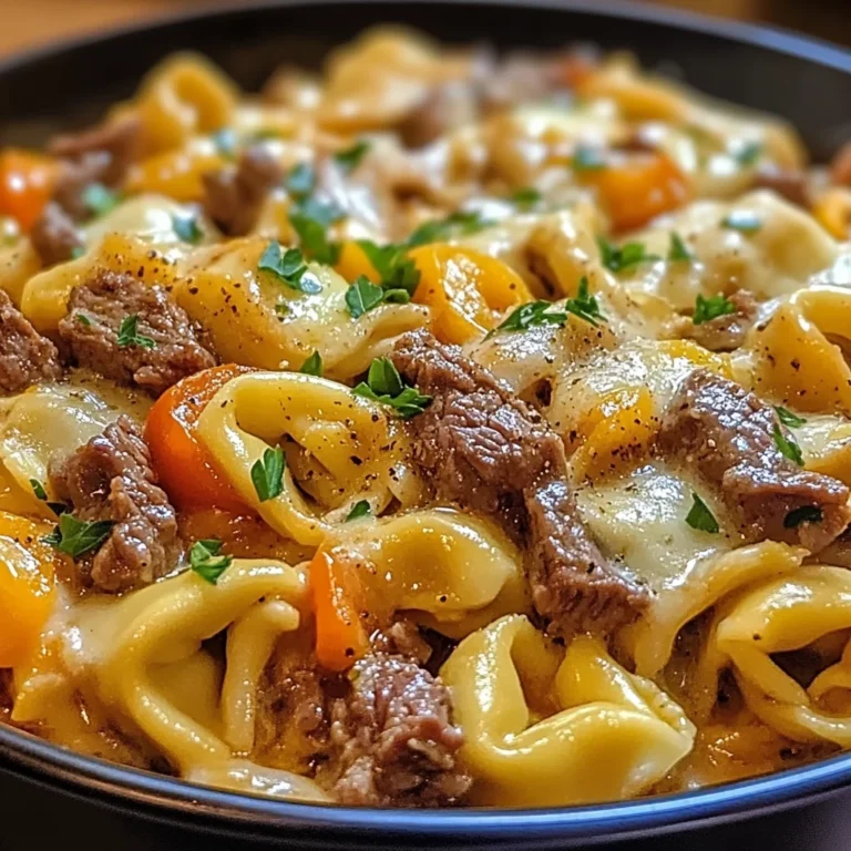 Creamy Beef and Vegetable Tortellini