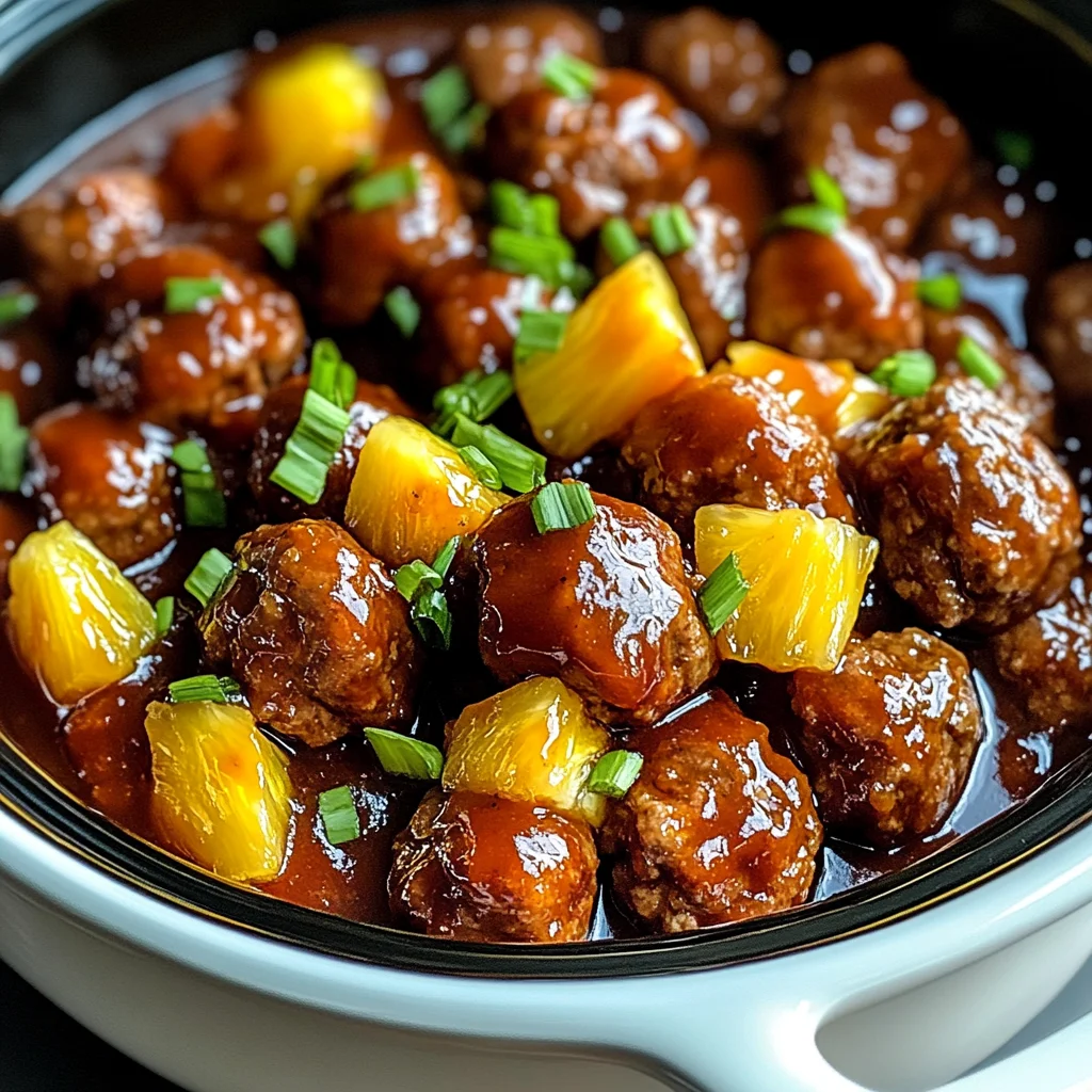 Crockpot Hawaiian Meatballs