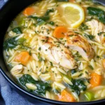 Lemon Chicken Orzo Soup
