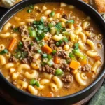 One Pot Macaroni Cheeseburger Soup