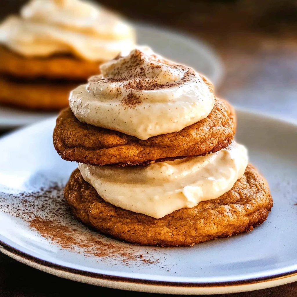 Pumpkin Cookies with Cream Cheese Frosting