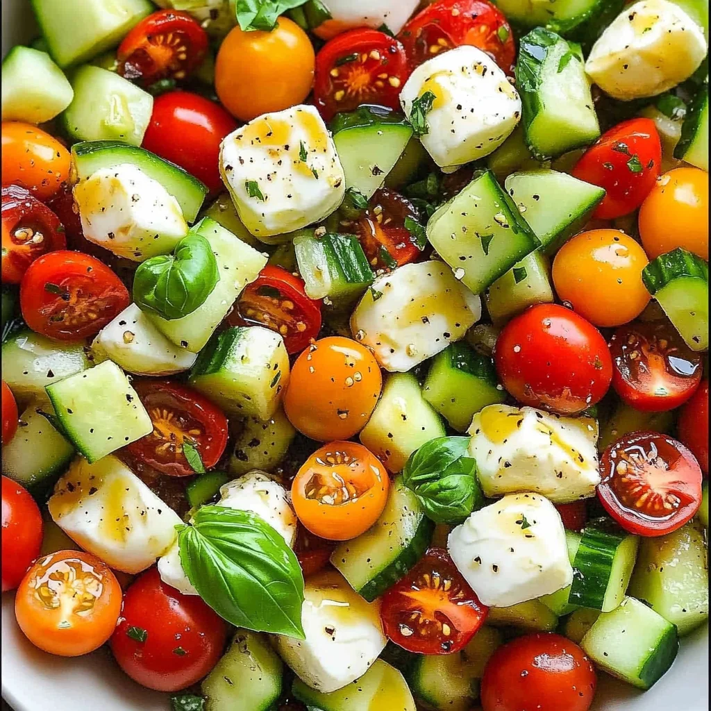Tomato Cucumber Mozzarella Salad