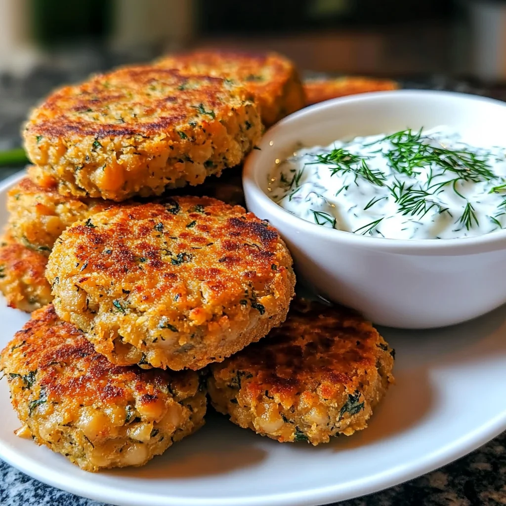 Ultimate Mediterranean Lemon Chickpea Patties with Yogurt Sauce