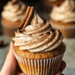 Vanilla Chai Pumpkin Latte Cupcakes with Cinnamon Brown Sugar Frosting