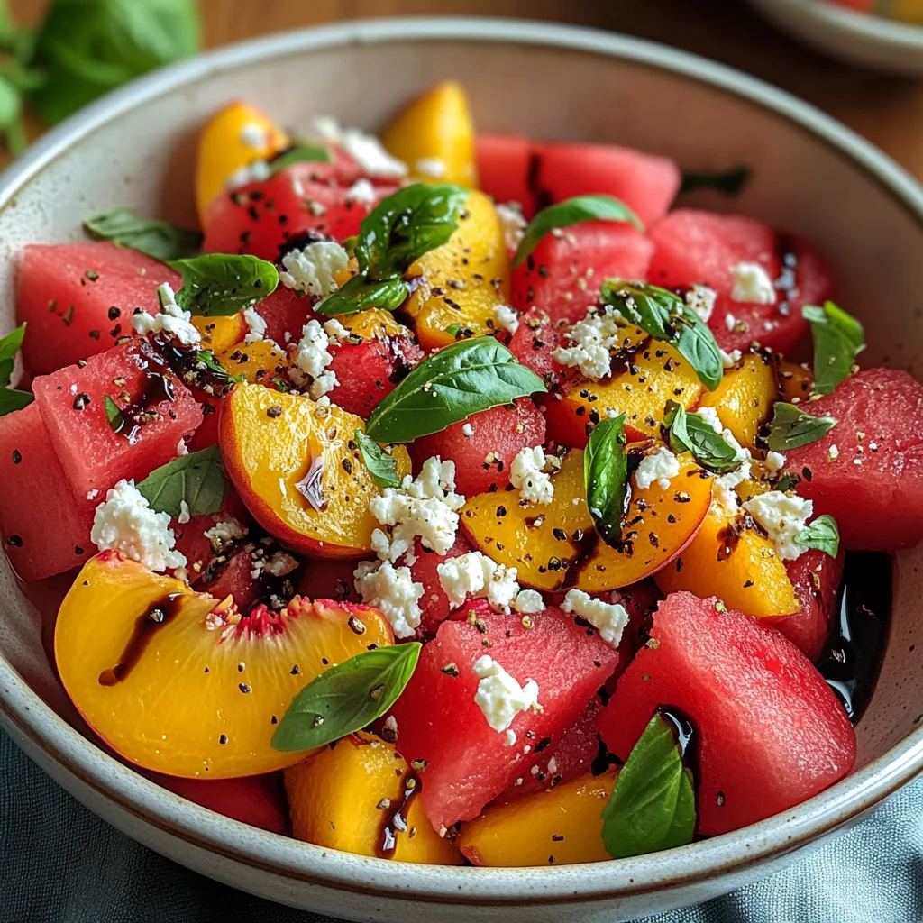 Watermelon Peach Salad – A Refreshing Gourmet Salad