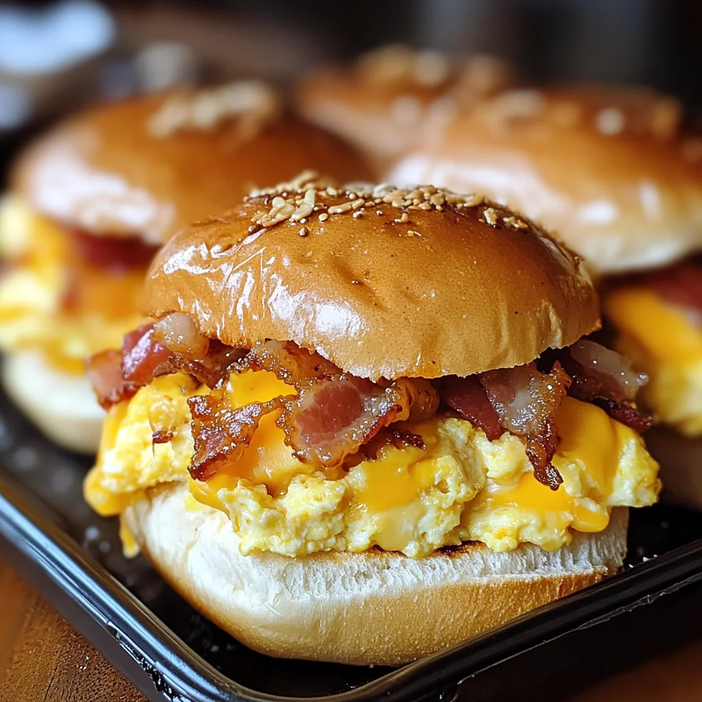 Crack Breakfast Sliders (Turkey Bacon Egg & Cheese)