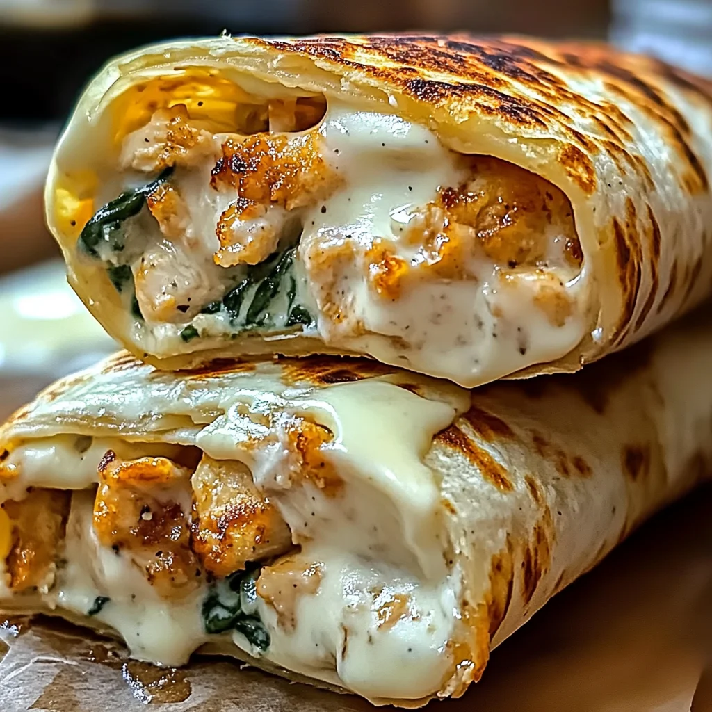 Creamy Chicken Spinach Wraps