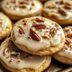 Frosted Butter Pecan Cookies