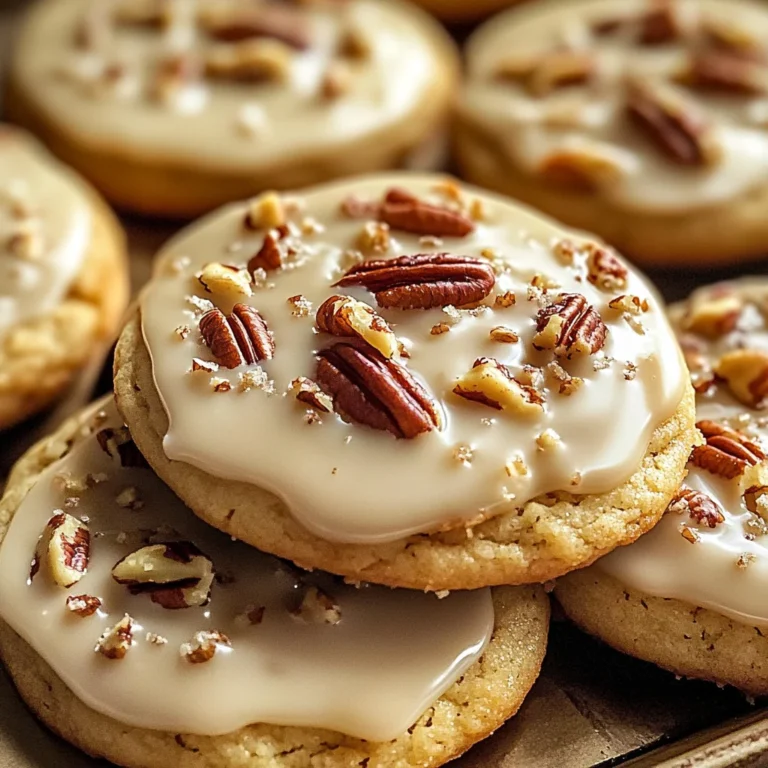 Frosted Butter Pecan Cookies