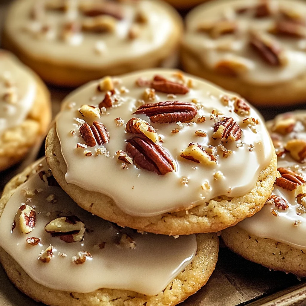 Frosted Butter Pecan Cookies