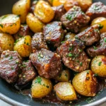 Garlic Steak Bites and Potatoes