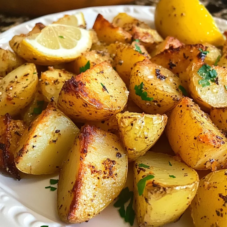 Greek Lemon Garlic Roasted Potatoes