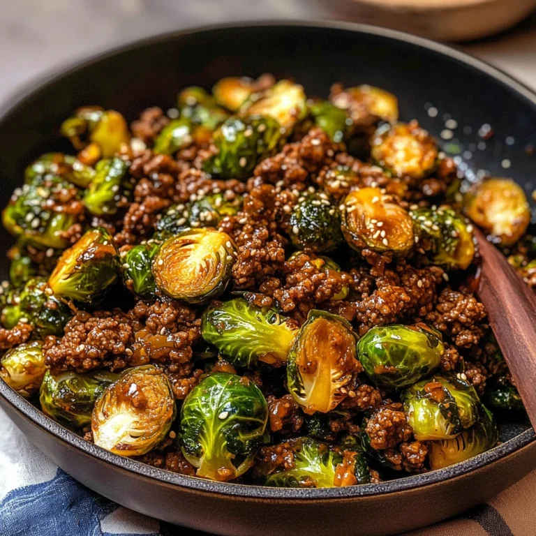 Ground Beef and Brussels Sprouts