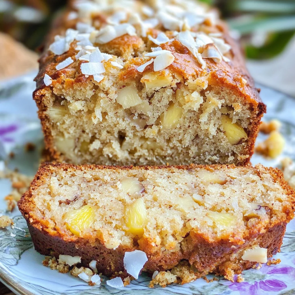 Hawaiian Banana Bread with Pineapple, Coconut & Macadamia Nuts