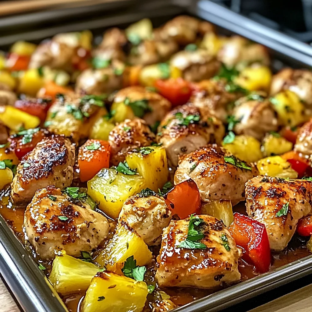 Hawaiian Chicken Sheet Pan Dinner
