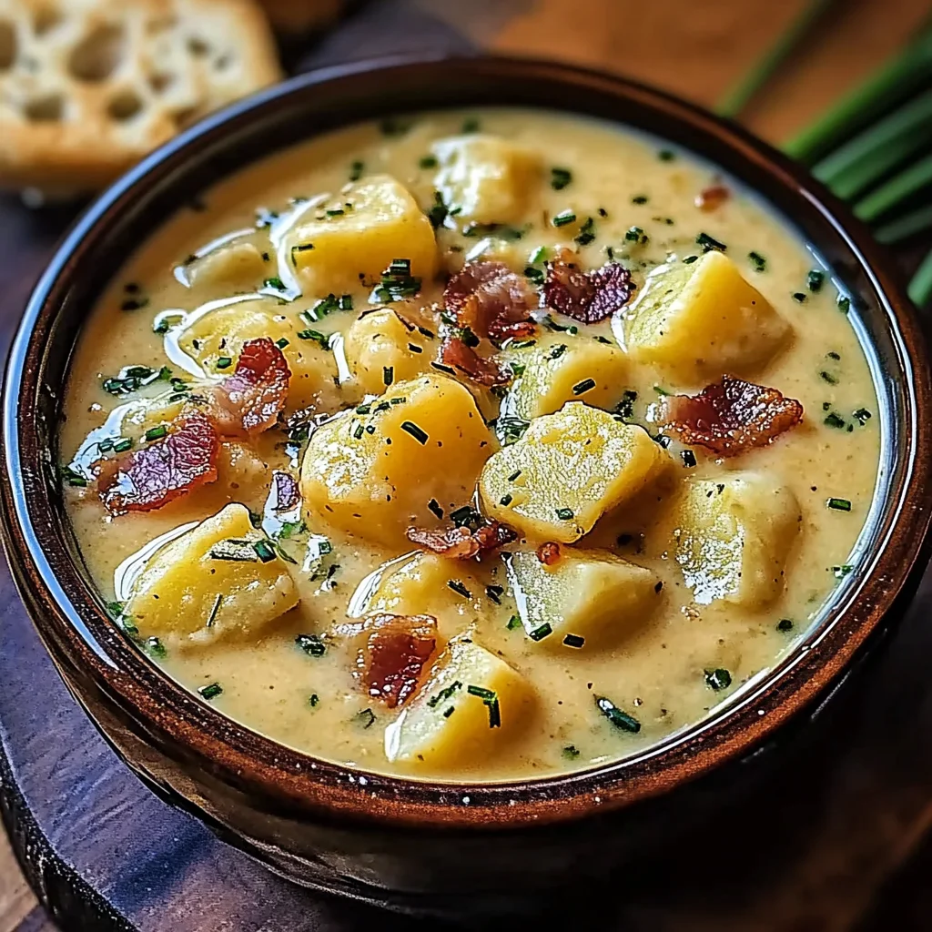 Hearty Cheddar Garlic Herb Potato Soup Recipe