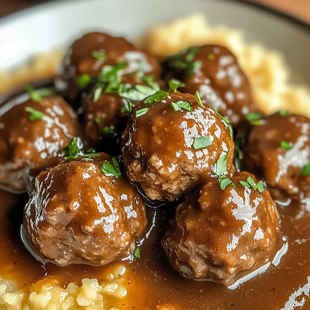 Tasty Slow Cooker Salisbury Steak Meatballs Recipe