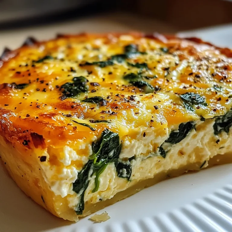 Cottage Cheese and Spinach Crustless Quiche
