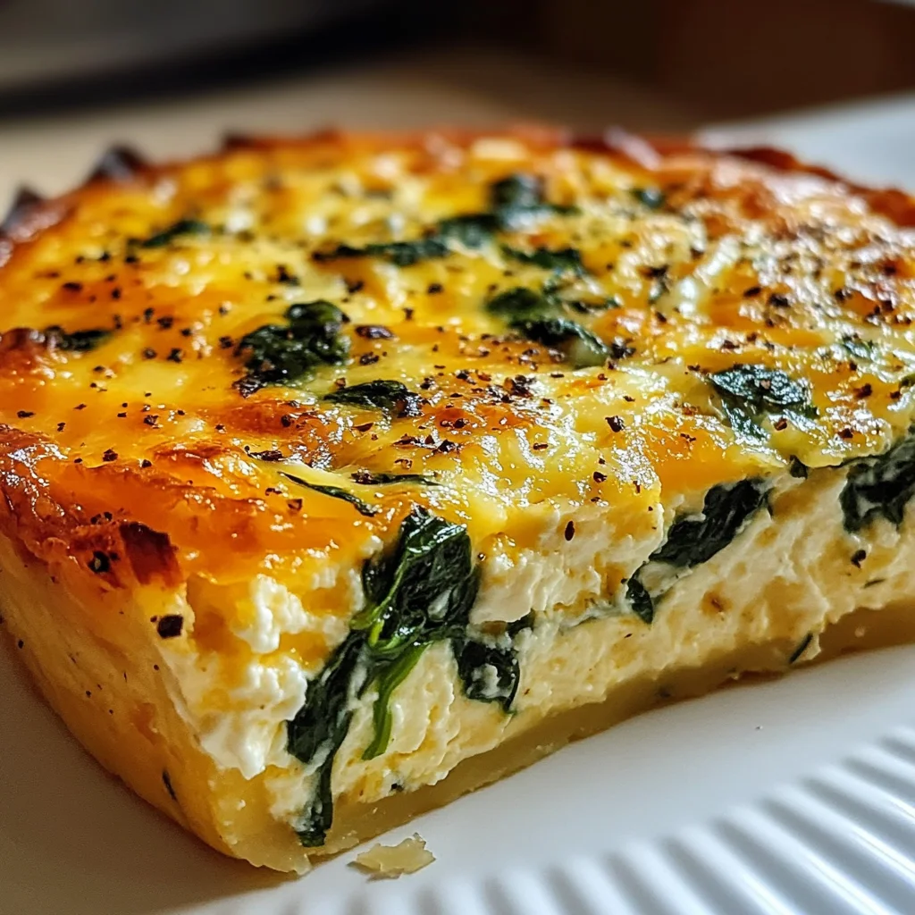 Cottage Cheese and Spinach Crustless Quiche