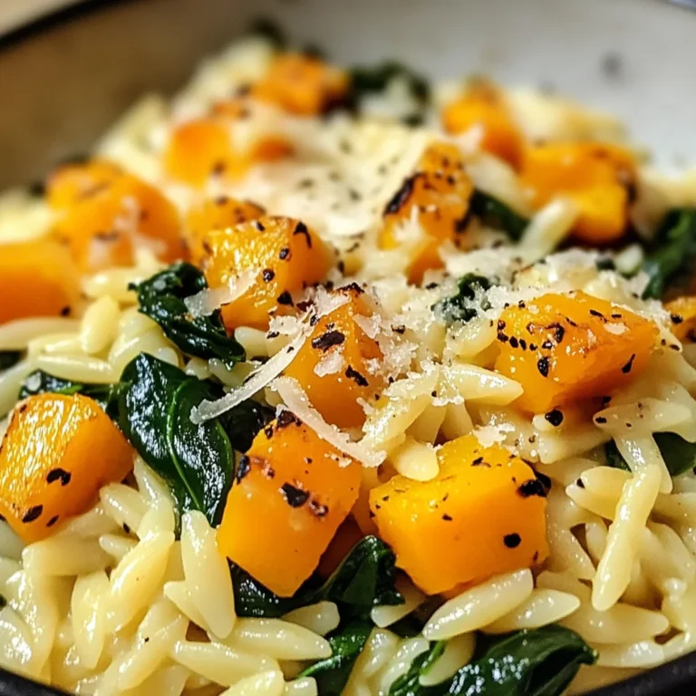 Creamy Orzo with Roasted Butternut Squash and Spinach