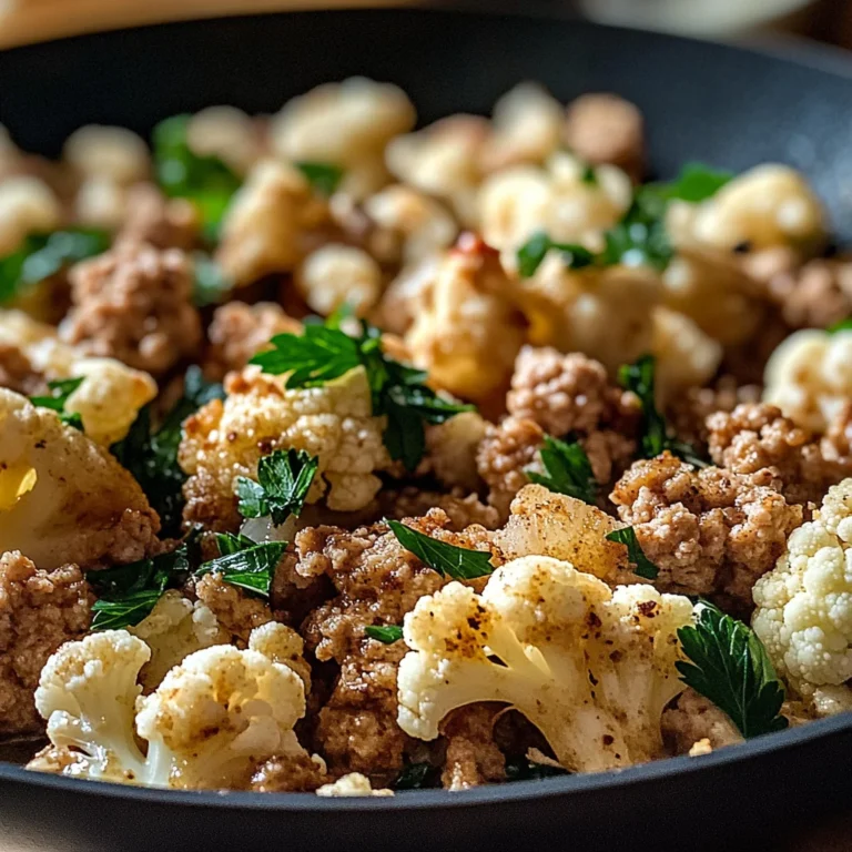 Garlic Butter Ground Turkey with Cauliflower Skillet