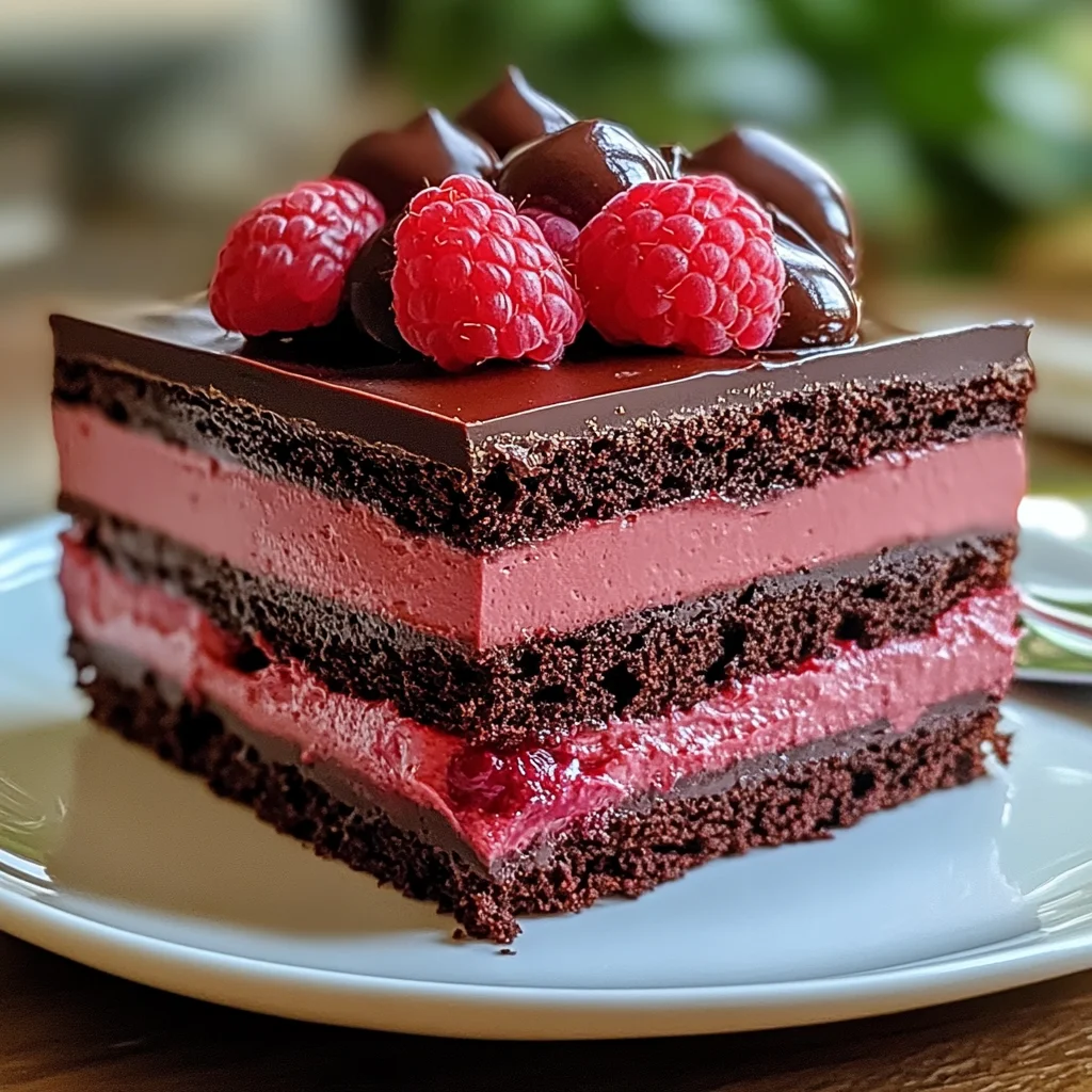 Heavenly Raspberry Chocolate Mousse Cake