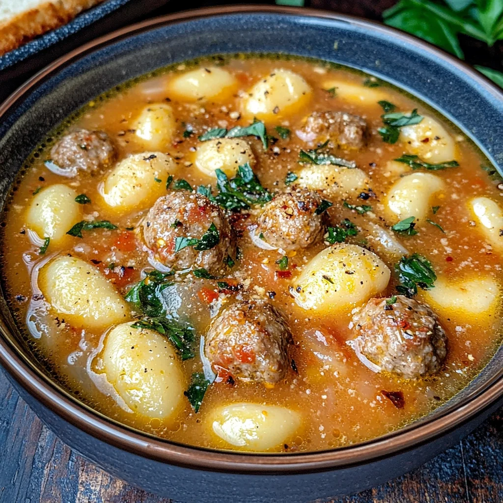 Italian Meatball Gnocchi Soup Recipe