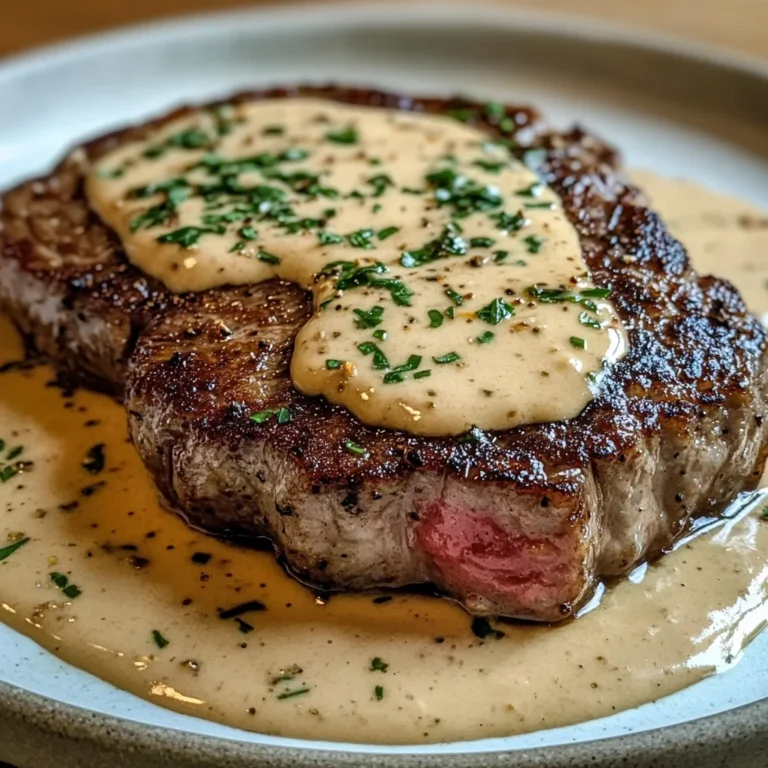 Juicy Steak with Creamy Garlic Sauce