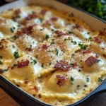 Olive Garden-Inspired Ravioli Carbonara