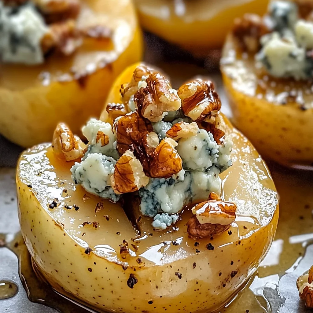 Roasted Pears with Blue Cheese, Walnuts and Honey Recipe