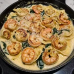 Shrimp Tortellini with Garlic Sauce