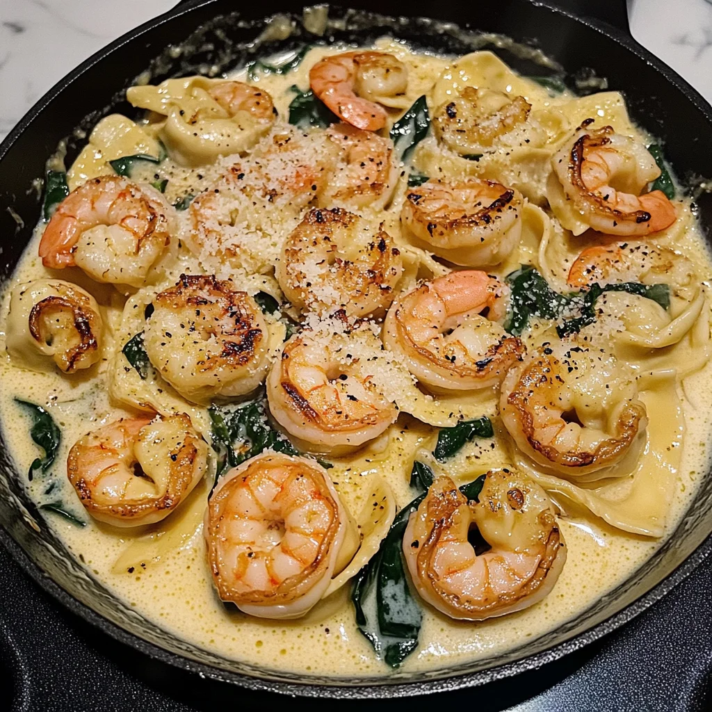 Shrimp Tortellini with Garlic Sauce