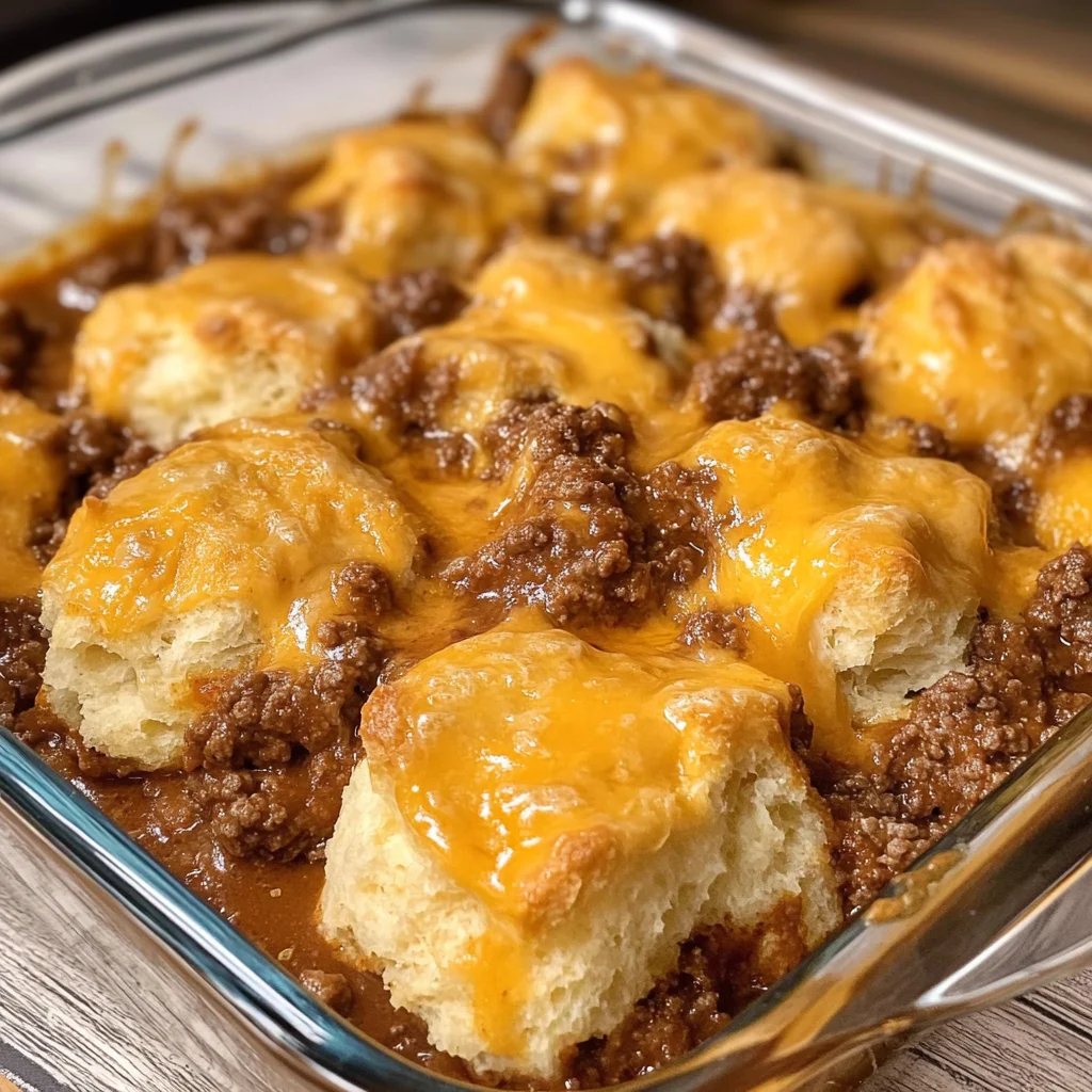 Sloppy Joe Biscuit Casserole