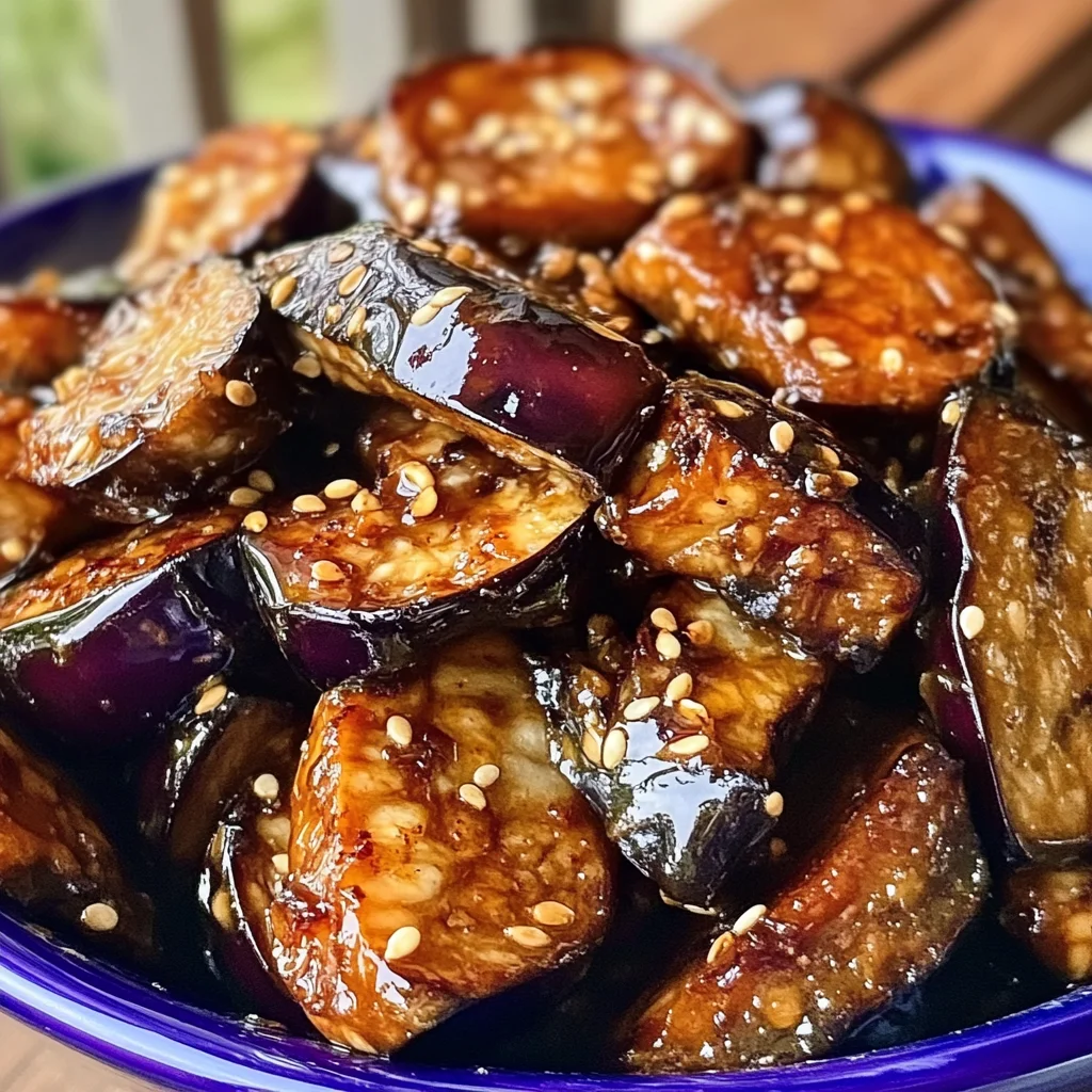 Sticky Garlic Eggplant