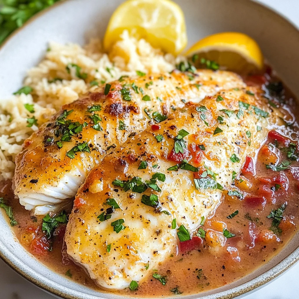 Tilapia in Roasted Pepper Sauce