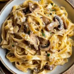 Caramelized Leek and Mushroom Gruyere Pasta