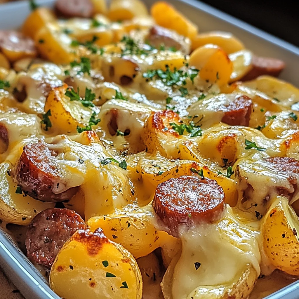 Cheesy Ranch Potatoes and Smoked Sausage