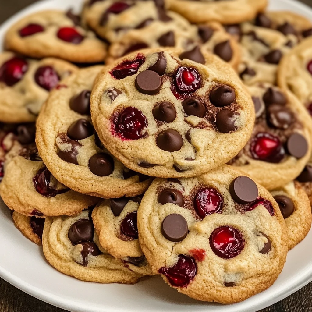 Cherry Chocolate Chip Cookies with Mocha Chips