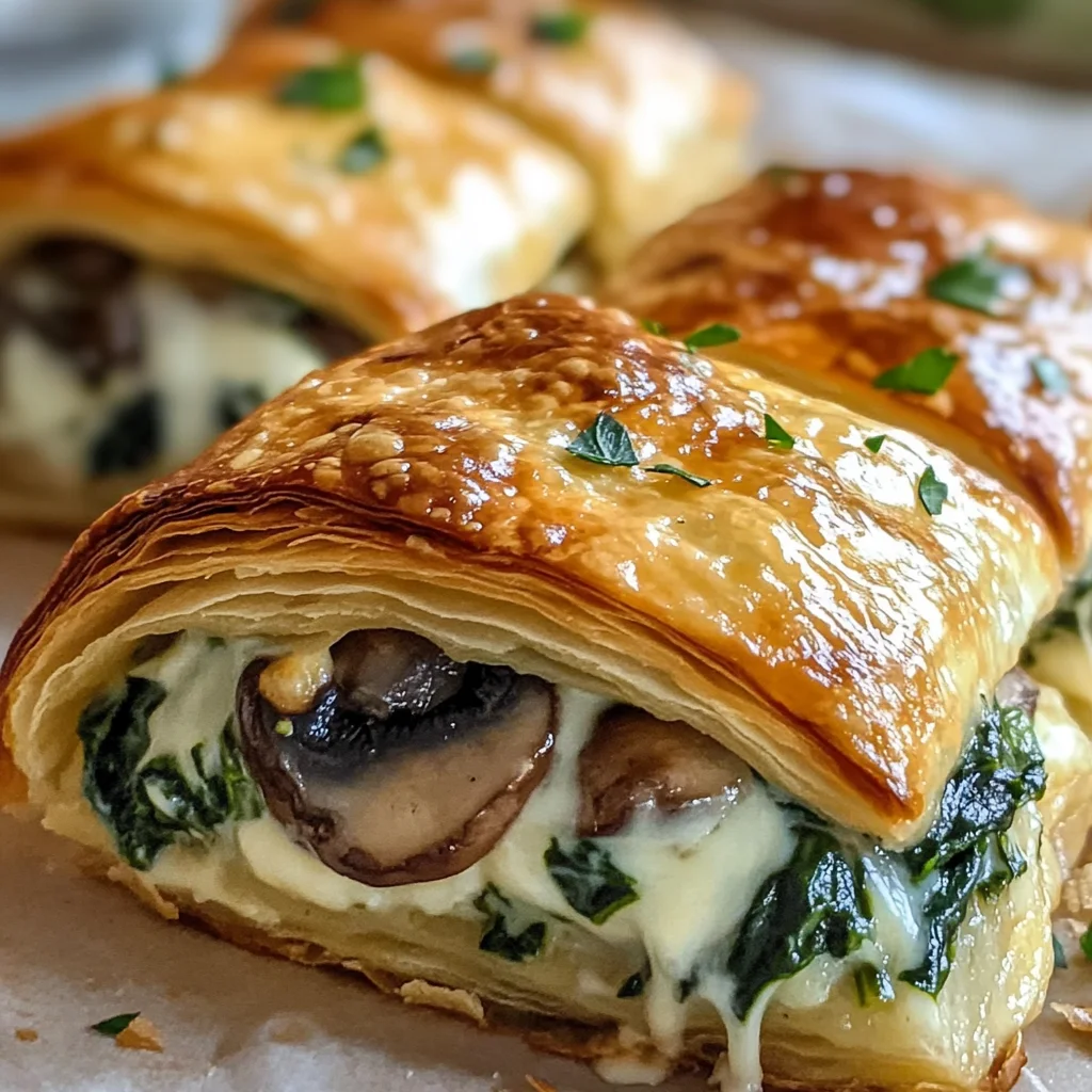 Creamy Mushroom & Spinach Stuffed Pastry Bites