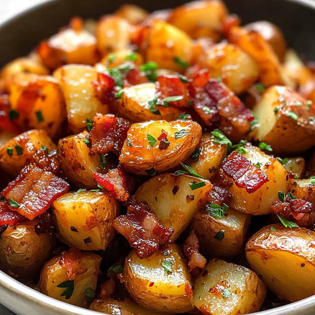 Crispy Bacon Honey Roasted Potatoes