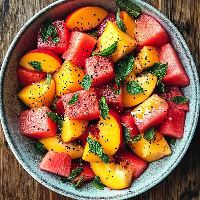Easy Summer Peach Watermelon Salad