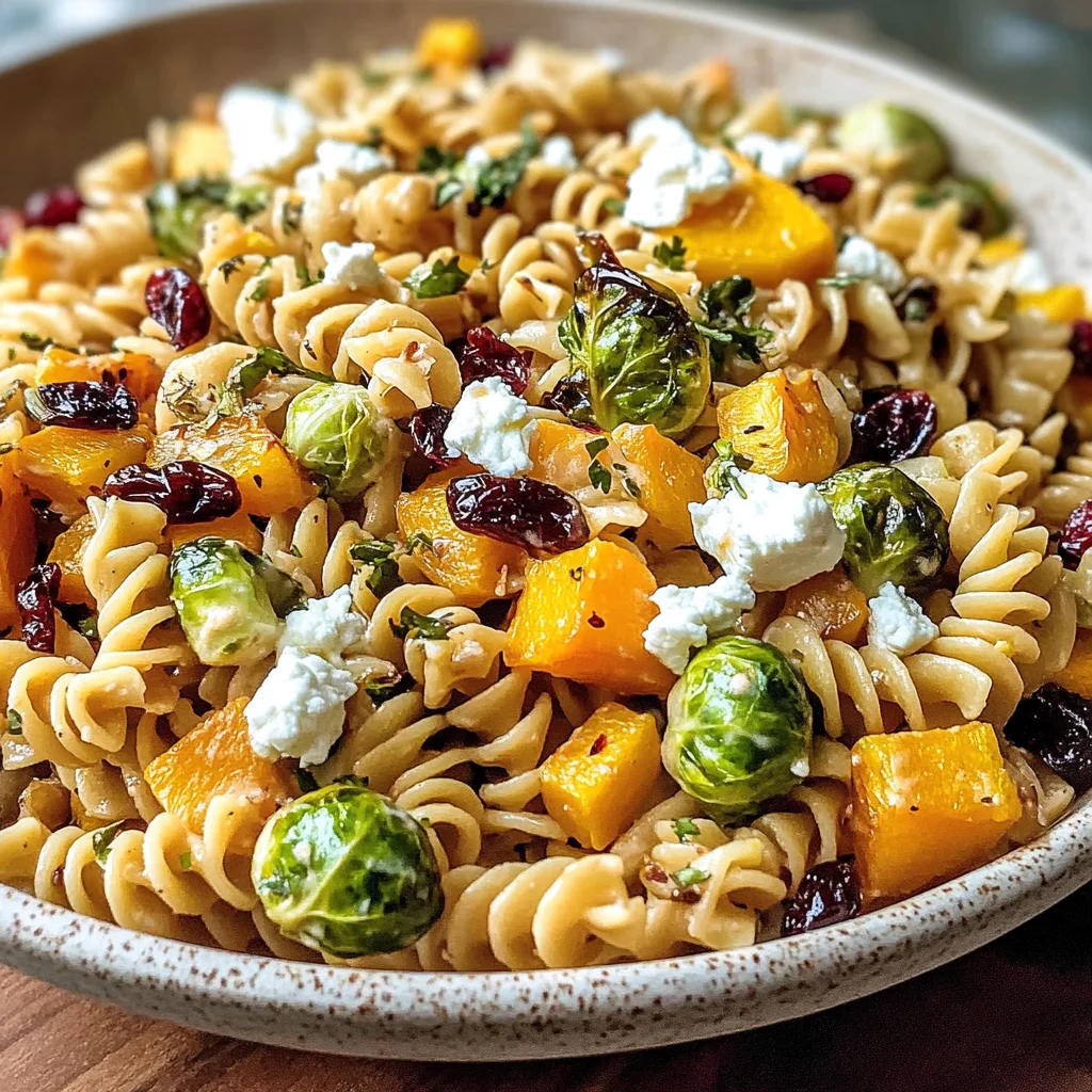 Fall Pasta Salad with Butternut Squash and Brussels