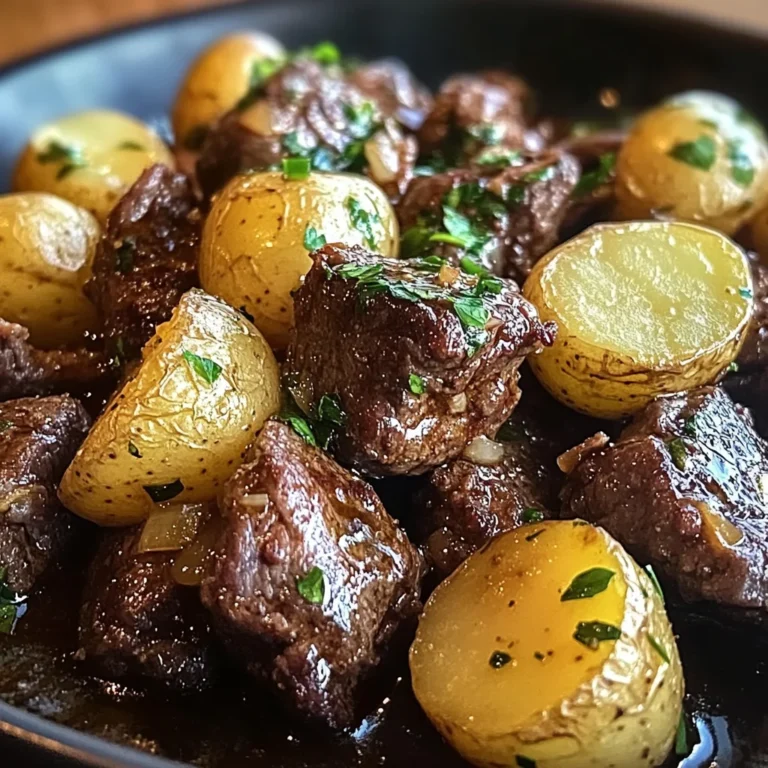 Garlic Butter Beef Bites with Potatoes