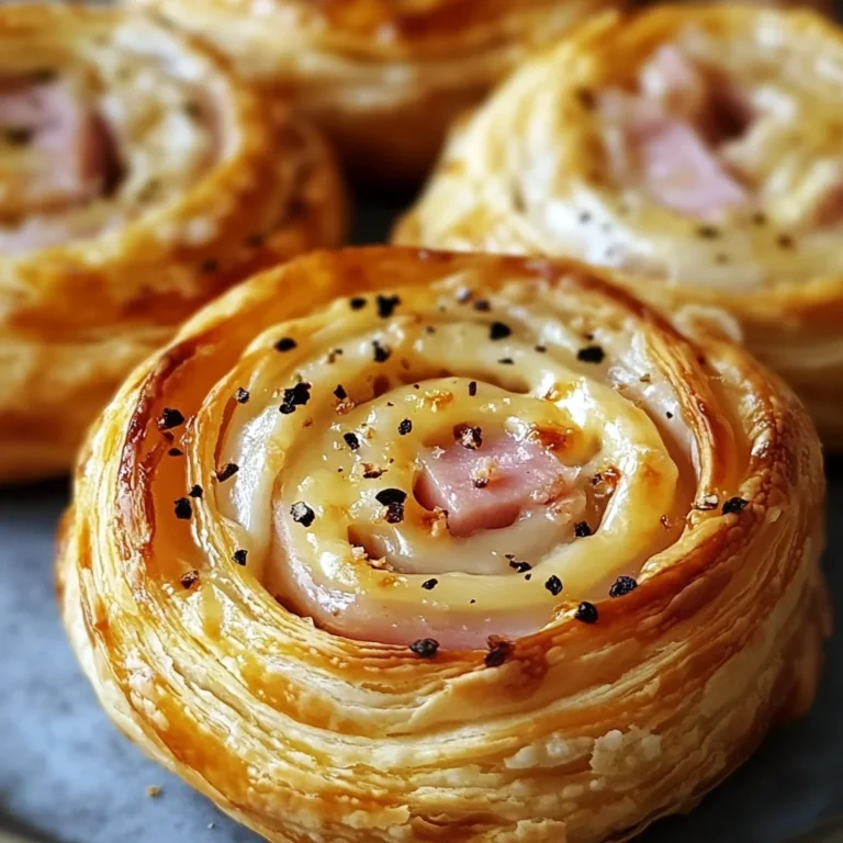 Ham and Cheese Puff Pastry Pinwheels