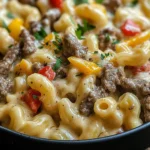 High-Protein Creamy Philly Cheesesteak Mac & Cheese