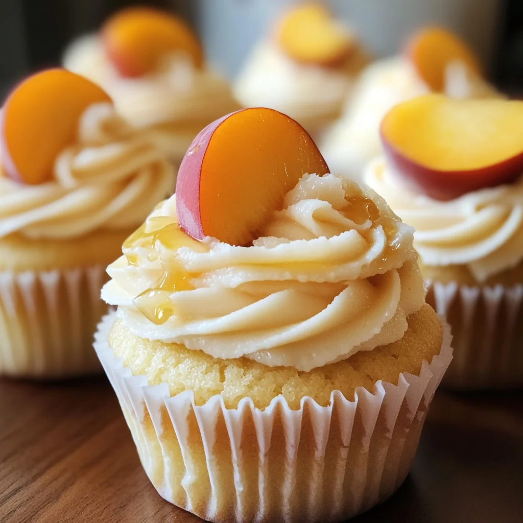 Honey Peach Cream Cheese Cupcakes