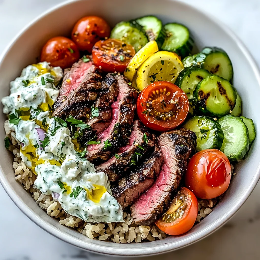 Mediterranean Steak Bowl with Tzatziki