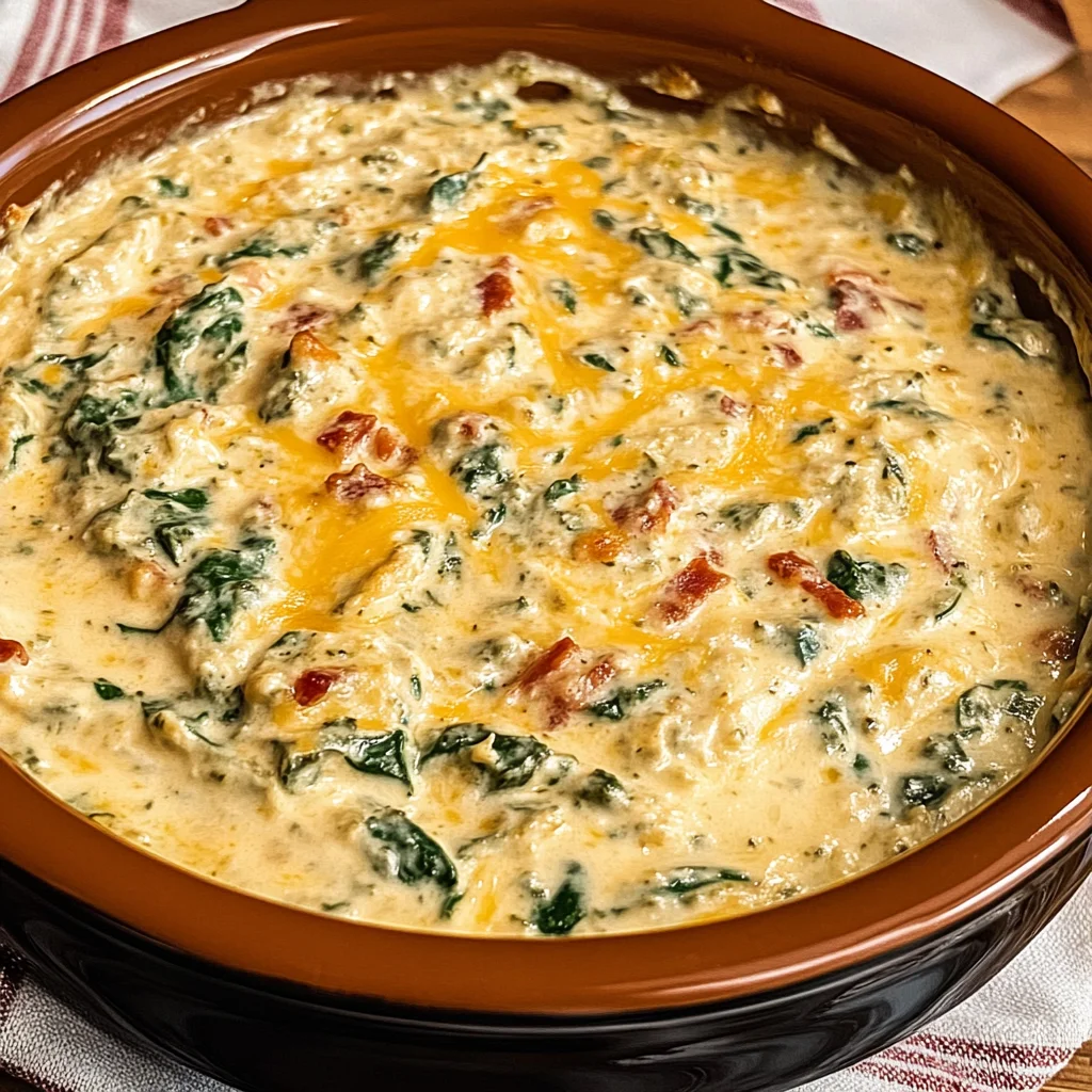 Slow Cooker Queso Spinach Dip
