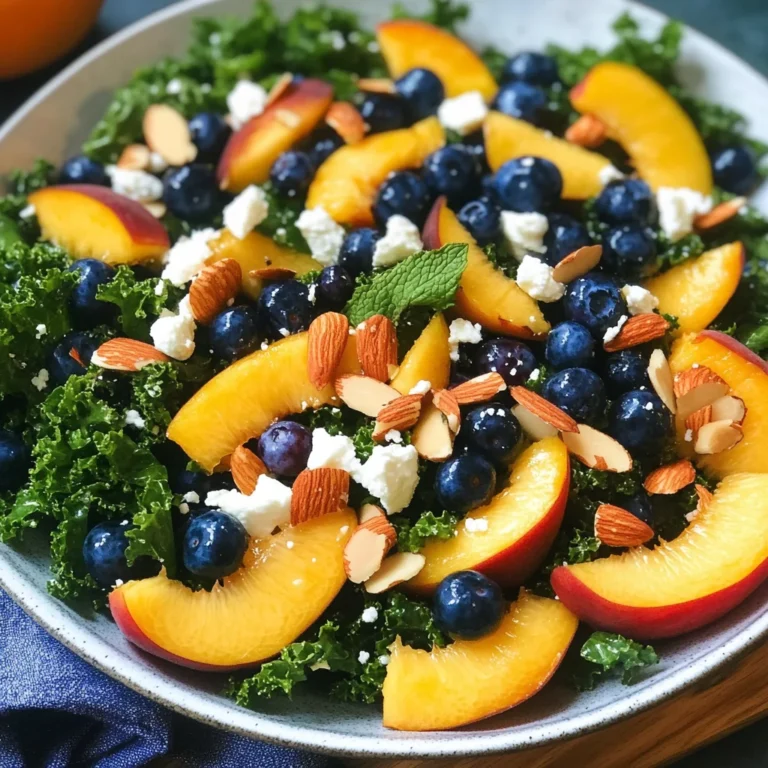 Summer Peach & Blueberry Kale Salad